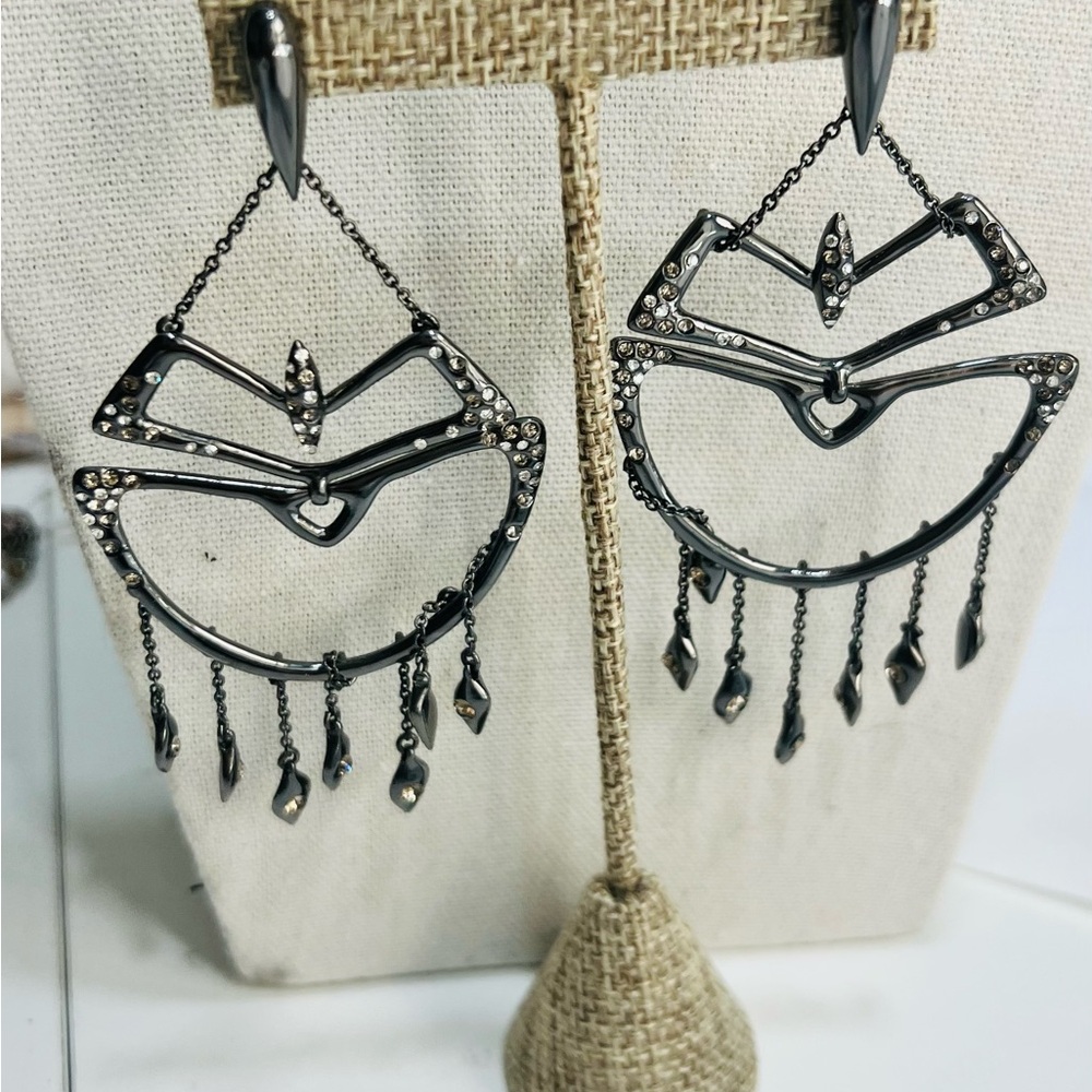 Alexis Bittar Silver Geometric Earrings